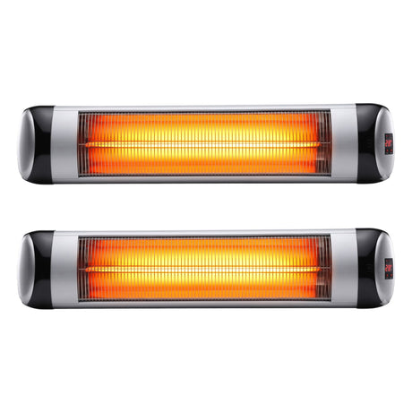 Devanti 2PCS Electric Radiant Strip Heater Indoor Outdoor Patio Remote Control 1500W