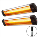 Devanti 2PCS Electric Radiant Strip Heater Outdoor Indoor Patio Infrared Heaters 3000W