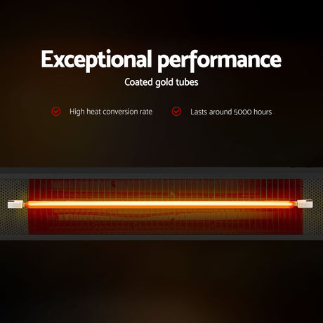 Devanti 2PCS Electric Strip Heater Radiant Infrared Heaters Remote Control 3000W