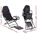 Artiss Steel Foldable Racing Simulator Cockpit Seat Wheel Stand Gear Shifter Mount Black