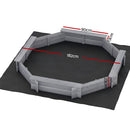 Keezi Kids Sandpit Wooden Round Sand Pit with Cover Bench Seat Beach Toys 182cm Grey