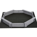 Keezi Kids Sandpit Wooden Round Sand Pit with Cover Bench Seat Beach Toys 182cm Grey