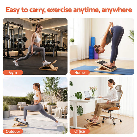 Everfit Wooden Slant Board for Squat & Calf Stretch 5 Angle Foldable Home Gym