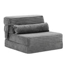 Artiss 3-in-1 Folding Sofa Bed Armless Lounger Chair with Side Pocket and Pillow