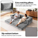 Artiss Convertible Folding Sofa Bed Pull Out Mattress Foldable Lounge Couch Grey