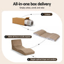 Artiss Folding Sofa Bed Convertible Armless Foam Floor Futon Lounger Couch Brown