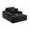 Artiss Sofa Bed Lounge Chair Sleeper Couch Chaise Single Seater Faux Fur Black