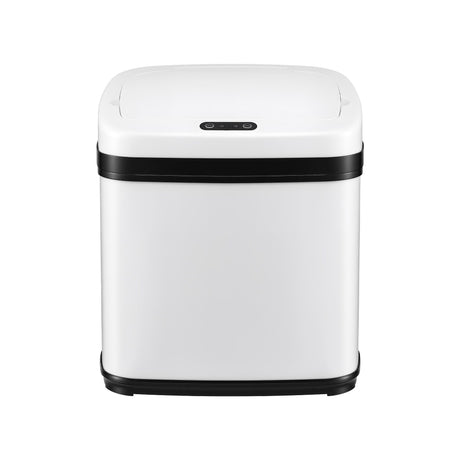 Devanti 15L Motion Sensor Bin Touchless Bins Soft-Close Rubbish Trash Can White
