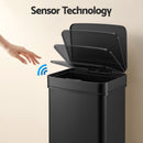 Devanti 72L Sensor Bin Rubbish Bins 4-in-1 Compartment Stainless Steel Trash Can Black
