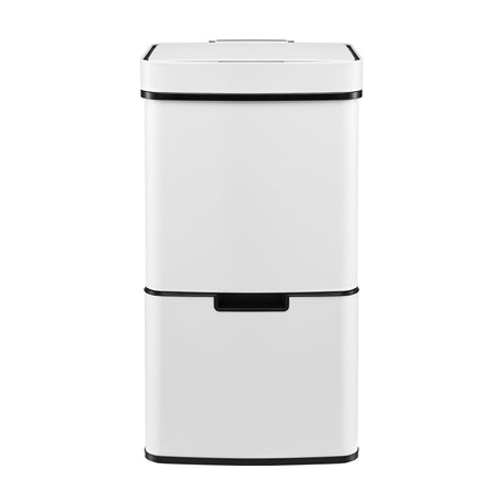 Devanti 72L Sensor Bin Rubbish Bins 4-in-1 Compartment Stainless Steel Trash Can White