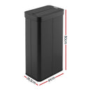 Devanti Rubbish Bin 70L Automatic Sensor Kitchen Bin, Slim Smart Garbage Can Touchless Rectangular with Liner Holder, Fully Closed Lid for Bedroom, Bathroom, Living Room, Black