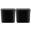 Devanti Automatic Trash Bin 2PCS with Lid 11L Motion Sensor Kitchen Bin Touchless Garbage Can Modern Black Plastic Slim Rubbish Bin with Liner Holder for Kitchen, Home, Office