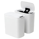 Devanti Automatic Trash Bin 2PCS with Lid 11L Motion Sensor Kitchen Bin Touchless Garbage Can Modern White Plastic Slim Rubbish Bin with Liner Holder for Kitchen, Home, Office