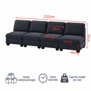 Artiss 4 Seater Modular Sofa Set Sectional Easy Assembly Dark Grey