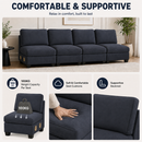 Artiss 4 Seater Modular Sofa Set Sectional Easy Assembly Dark Grey