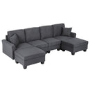 Artiss Modular Sectional U Shaped Storage Sofa Couches for Living Room Grey