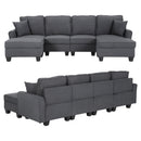 Artiss Modular Sectional U Shaped Storage Sofa Couches for Living Room Grey