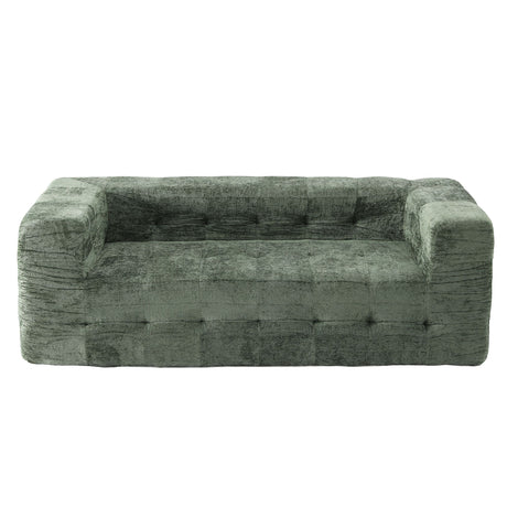 Artiss Comfort Boneless Sofa for Living Room Green Luxury Chenille