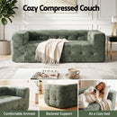 Artiss Comfort Boneless Sofa for Living Room Green Luxury Chenille