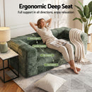 Artiss Comfort Boneless Sofa for Living Room Green Luxury Chenille