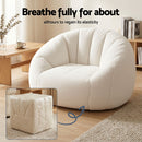 Artiss Single Small Boneless Couch Comfy Bean Bag for Living Room Faux Fur White