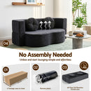 Artiss 2 in 1 Convertible Compressed Sofa Bed, Folding Boneless Sofabed for Living Room ,Comfort Curved Sleeper Couch with High Density Sponge, Apartment Essentials, No Assembly, 2 Pillows, Grey