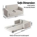 Artiss 2-in-1 Sofa Foam Couch with Side Pocket Light Grey
