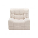 Artiss Single Small Boneless Couches for Living Room White Fabric