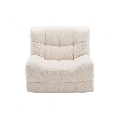 Artiss Single Small Boneless Couches for Living Room White Fabric