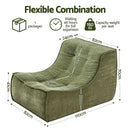 Artiss Floor Sofa Armless Chenille No Assembly Removable Cover Green
