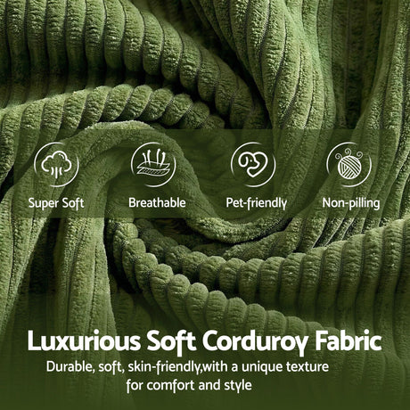 Artiss 300cm Modular Sofa Bed Comfort L-Shaped Sectional Boneless Couch Green