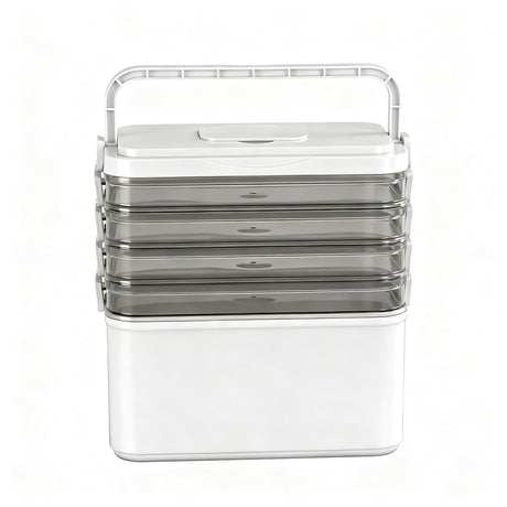 Artiss 5 Tier Portable Storage Box Detachable with Handles Plastic Clear