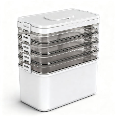 Artiss 5 Tier Portable Storage Box Detachable with Handles Plastic Clear