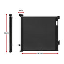 Keezi Retractable Gate Baby Gate Pet Safety Fence Extends up to 140cm Black