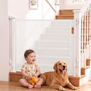 Keezi Retractable Gate Baby Gate Pet Safety Fence Extends up to 140cm White