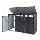 Giantz Bin Shed Triple Wheelie Waste Bins Storage Steel Garden Enclosure Grey