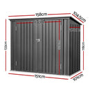 Giantz Garden Shed Wheelie Bin Storage Enclosure Outdoor Lockable Steel Cabinet
