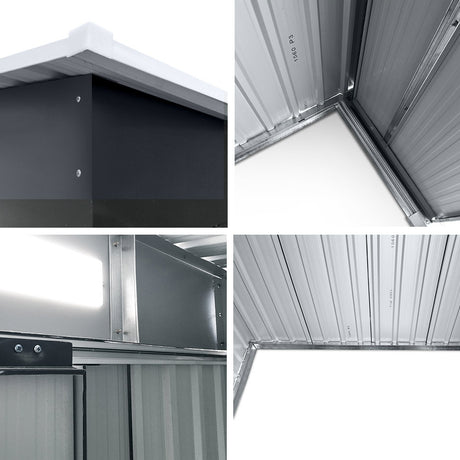 Giantz Garden Shed 2.38x1.31M Sheds Outdoor Storage Tool Metal Workshop Shelter Sliding Door