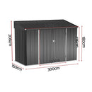 Giantz Garden Shed Galvanised Steel 3.05x1.5M Outdoor Storage Shed Workshop House Shelter