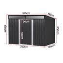 Giantz Garden Shed Outdoor Storage 2.60x1.95M Tool Sheds Workshop House Shelter