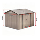 Giantz 3X3M Garden Shed Outdoor Storage Backyard Tool Shed Galvanized Steel Brown