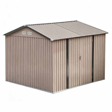 Giantz 3X3M Garden Shed Outdoor Storage Backyard Tool Shed Galvanized Steel Brown