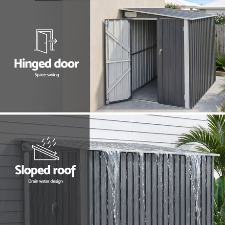 Giantz Garden Shed 118x238cm Lean To Bike Shelter Backyard Outdoor Storage