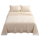 Giselle Double Sheet Set 150 GSM Anti-pilling Micro Flannel, Fast Drying Lightweight 4 Piece, 40CM Deep Pocket Fits Thick Mattress, Cream White