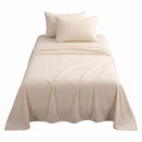Giselle Single Sheet Set 150 GSM Anti-pilling Micro Flannel, Fast Drying Lightweight 4 Piece, 40CM Deep Pocket Fits Thick Mattress, Cream White