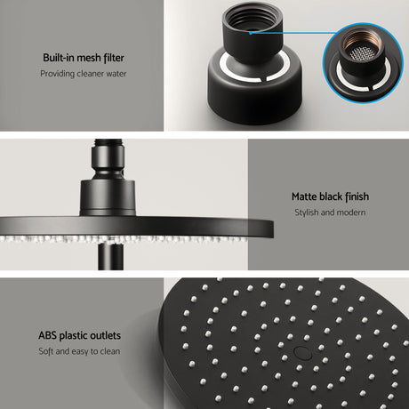 Cefito 9'' Rain Shower Head Set Handheld Round High Pressure Mixer Tap Chrome