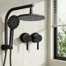 Cefito 9'' Rain Shower Head Set Handheld Round High Pressure Twins Tap Chrome