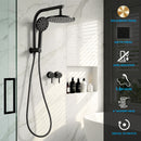 Cefito 9'' Rain Shower Head Set Handheld Round High Pressure Twins Tap Chrome