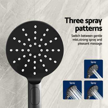 Cefito 9'' Rain Shower Head Set Handheld Round High Pressure Twins Tap Chrome