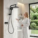 Cefito 9'' Rain Shower Head Set Handheld Round High Pressure Twins Tap Chrome